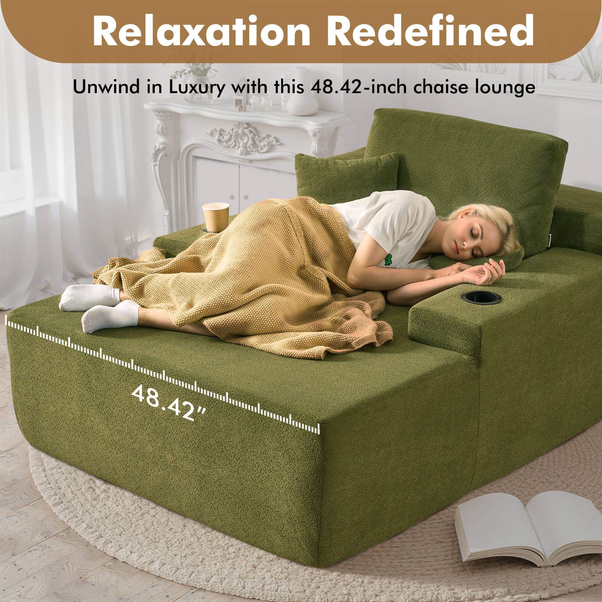 Relaxation Redefined

Unwind in Luxury with this 48.42-inch chaise lounge

48.42"