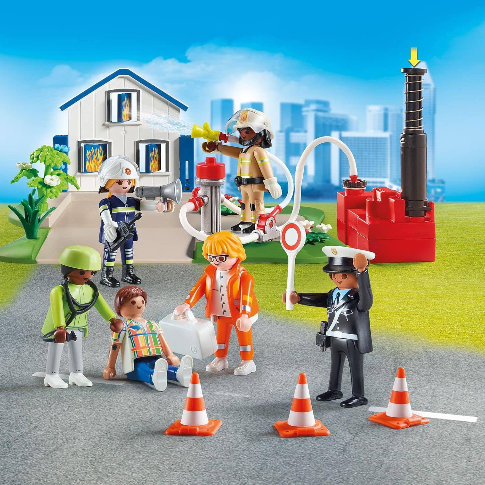 Alt View 1. Playmobil - Playmobil 70980 My Figures Rescue Mission Building Set - Multi-Color.