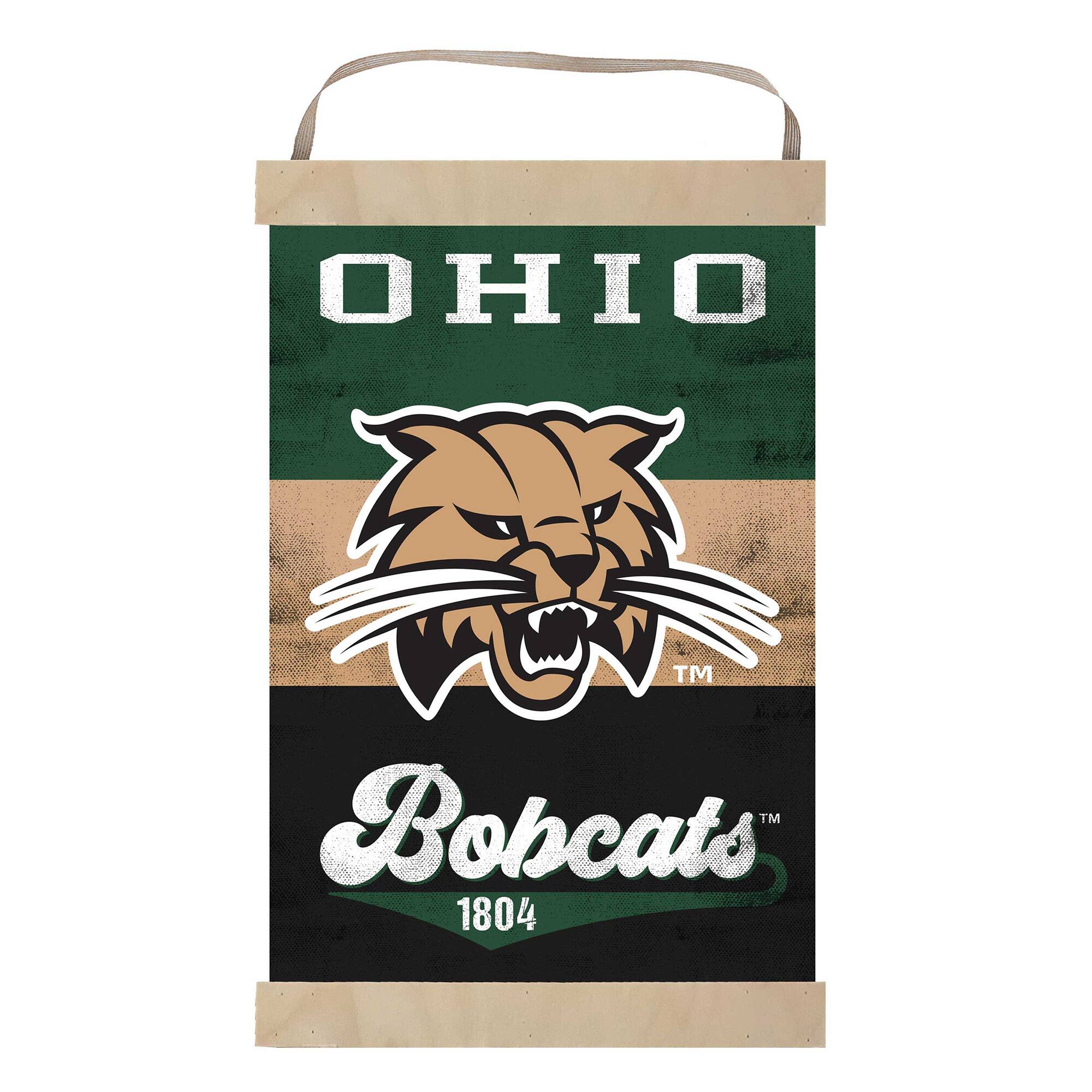 Ohio Bobcats Retro Logo Banner Sign