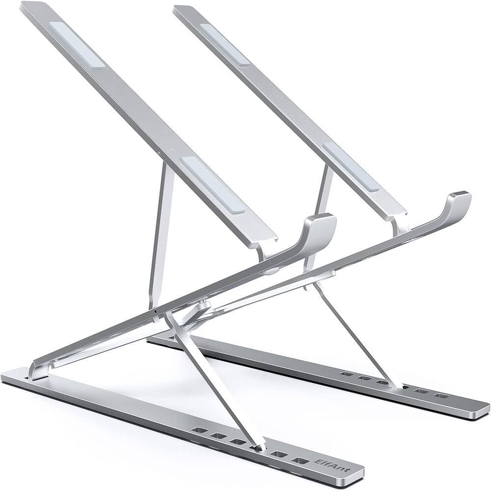 ACJPR - Aluminum Laptop Stand, Adjustable Portable Riser, 10–17" Laptops/Tablets - Silver
