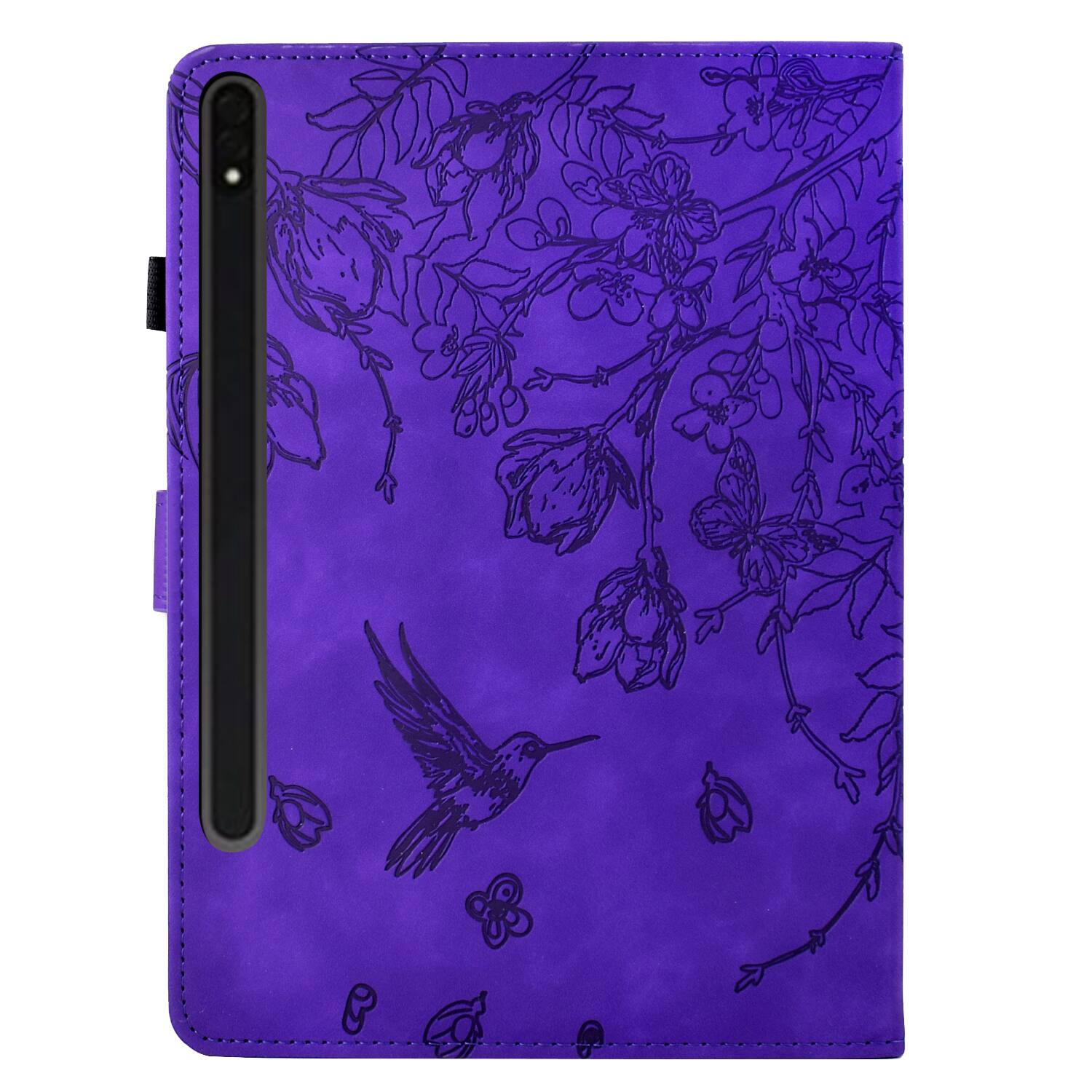 Alt View 4. Dteck - for Samsung Galaxy Tab S9 11.0" 2023 & S8 & S7 (SM-X710/X700/T870) Case,Embossed PU Leather Flip Card Slots Stand Cover - Purple.