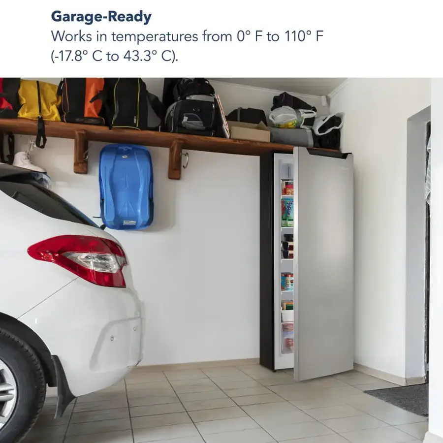 Garage-Ready works in temperatures from 0°F to 110°F (-17.8°C to 43.3°C).