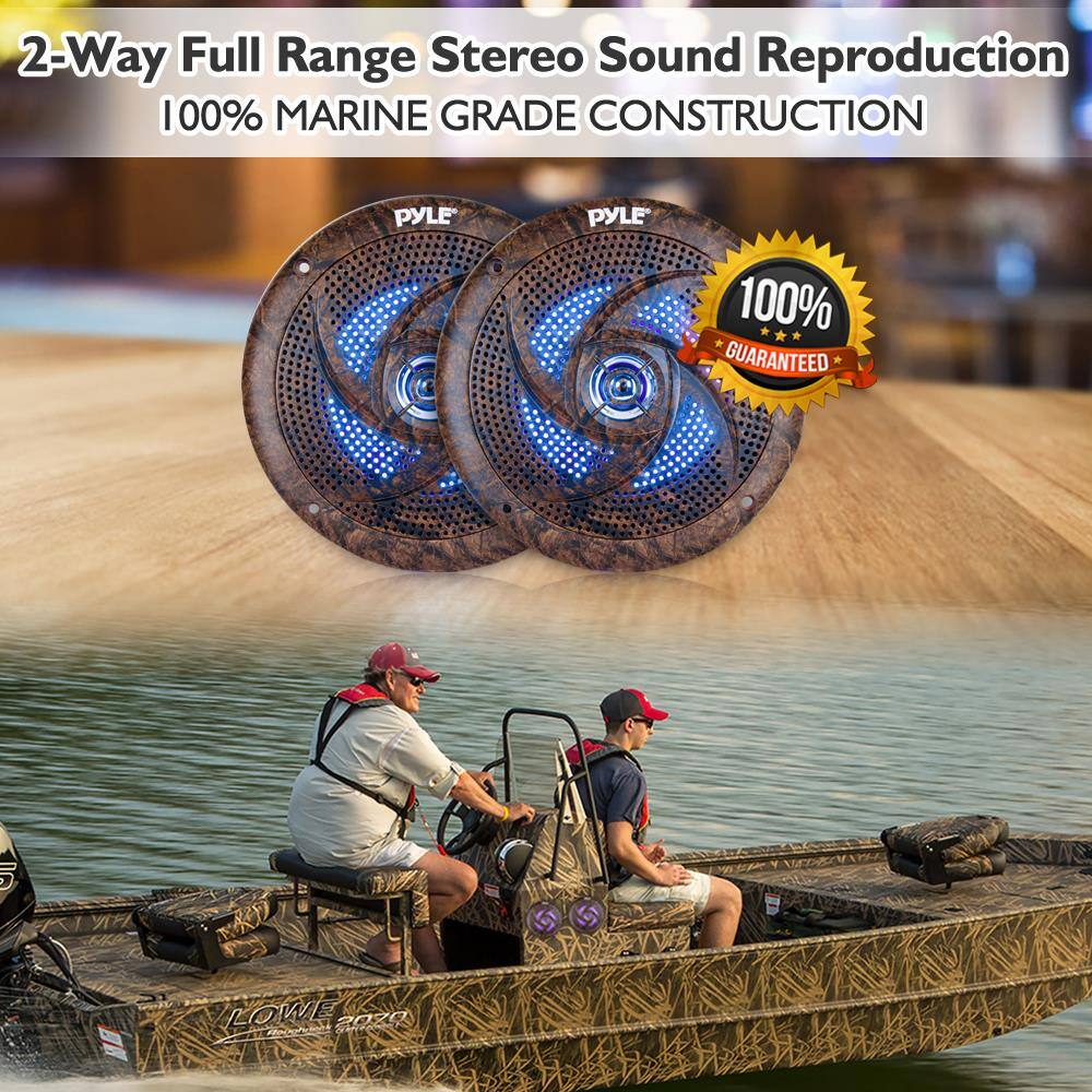 2-Way Full Range Stereo Sound Reproduction  
100% MARINE GRADE CONSTRUCTION  

PYLE  
100% GUARANTEED  

LOWE 2020