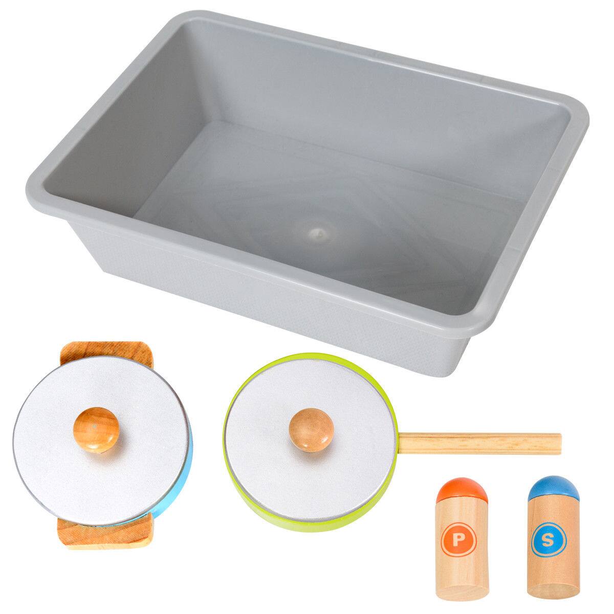 Alt View 9. Costway - Costway Kids Wooden Pretend Cooking Playset Cookware Play Set Kitchen Toys Gift - White.