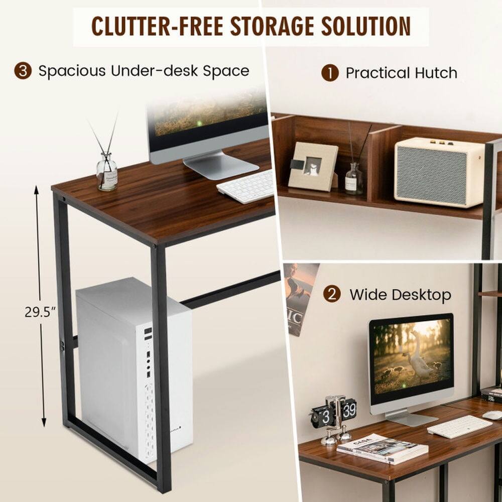 CLUTTER-FREE STORAGE SOLUTION

1. Practical Hutch

2. Wide Desktop

3. Spacious Under-desk Space

29.5" IC