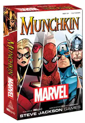 Munchkin Marvel
Ages 10+
3-6 Players
Munchkin Marvel
Based on Steve Jackson's Munchkin
Developed by USAopoly
Steve Jackson Games