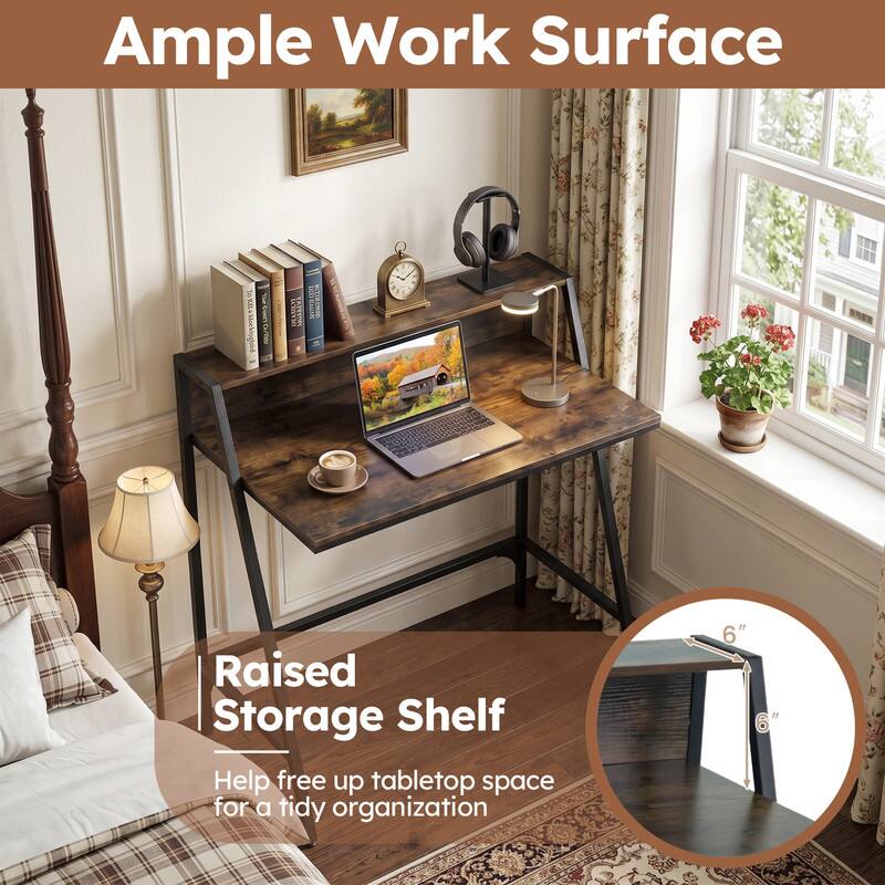 Ample Work Surface

Raised Storage Shelf

Help free up tabletop space for a tidy organization

6"