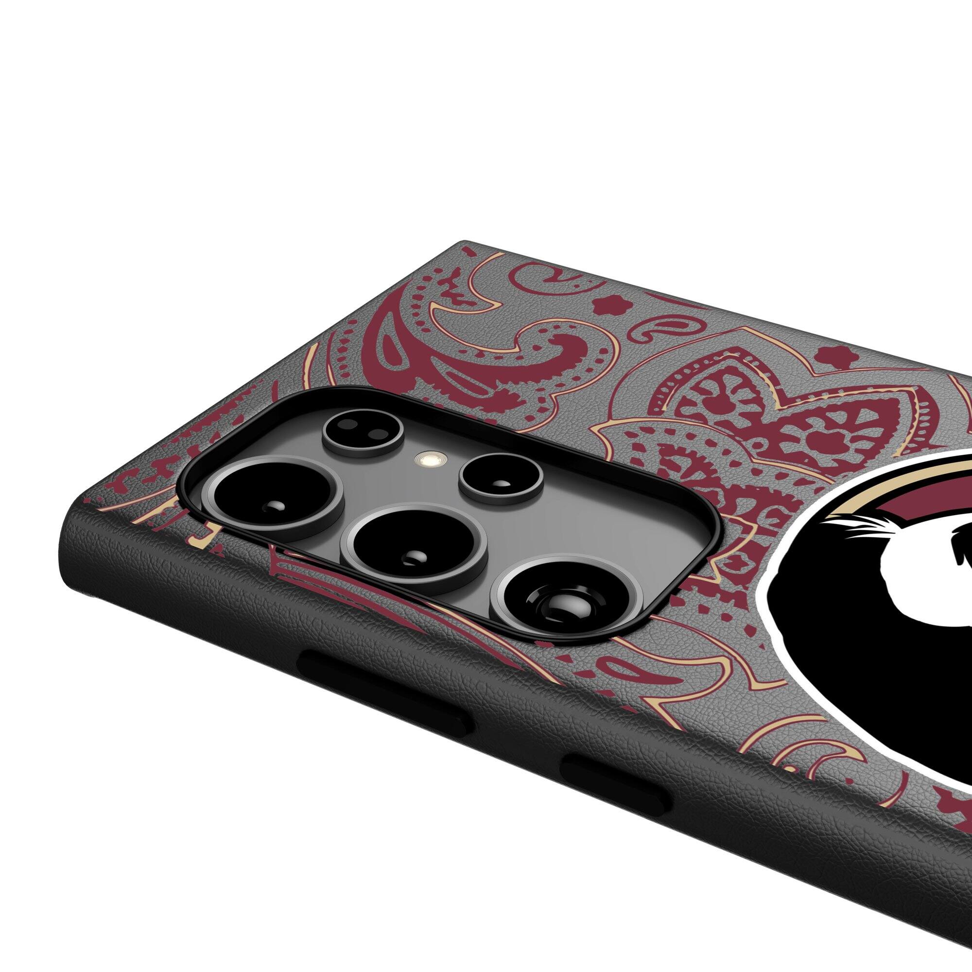 Alt View 3. Keyscaper - Florida State Seminoles Paisley Galaxy Magnetic Bump Case - S25 - Black.