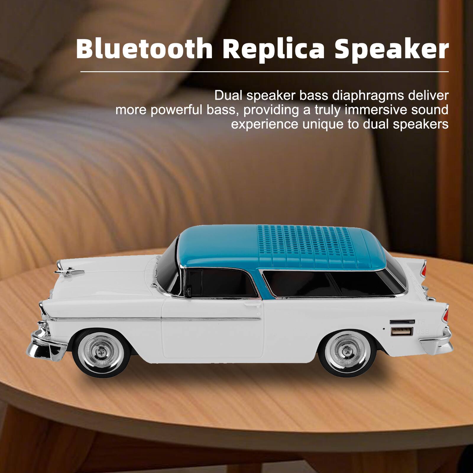 Bluetooth Replica Speaker

Dual speaker bass diaphragms deliver more powerful bass, providing a truly immersive sound experience unique to dual speakers