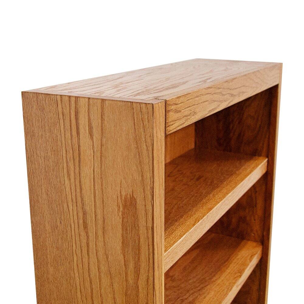Left. Concepts in Wood - Single Wide Bookcase 4 Shelves Dry Oak Finish - Brown.