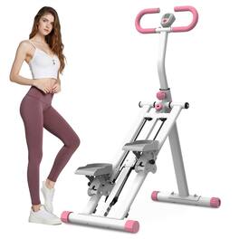 HTUTWOO - Stair Stepper Vertical Climber - Adjustable Resistance Full-Body Workout Machine,Fitness Equipment,Adjustable Handlebar - Pink