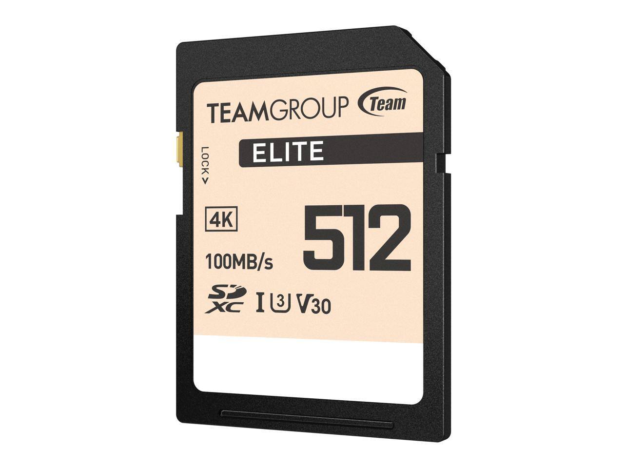 TEAMGROUP Team ELITE  
512GB  
LOCK  
4K  
100MB/s  
XC I3 V30