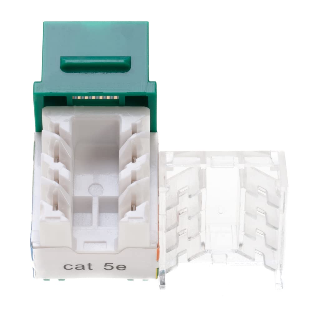 Alt View 1. Cables Direct Online - Cat5e 45° Angled RJ45 Keystone Jack, 8P8C 110 Punch-Down, Gold-Plated Contacts, 1Gbps, ANSI/TIA Compliant - Green.