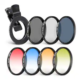 Neewer - 67mm Multi-Effect Filter Kit for Phones - Clip-On ND/CPL/Star/Color Set for iPhone & Samsung