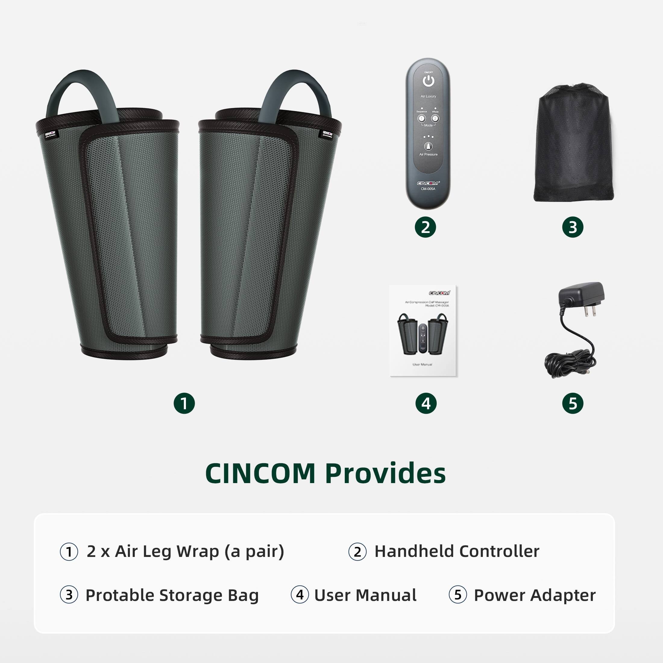 M Lauty  
0 Sake  
tp Fieqre  
DECK COMOOCOM  
2  
3  
20000  
- OR-GUM  
: Vitamin  
1  
4  
5  
CINCOM Provides  
1  
2 X Air Leg Wrap (a pair)  
2 Handheld Controller  
3 Portable Storage Bag  
4 User Manual  
5 Power Adapter