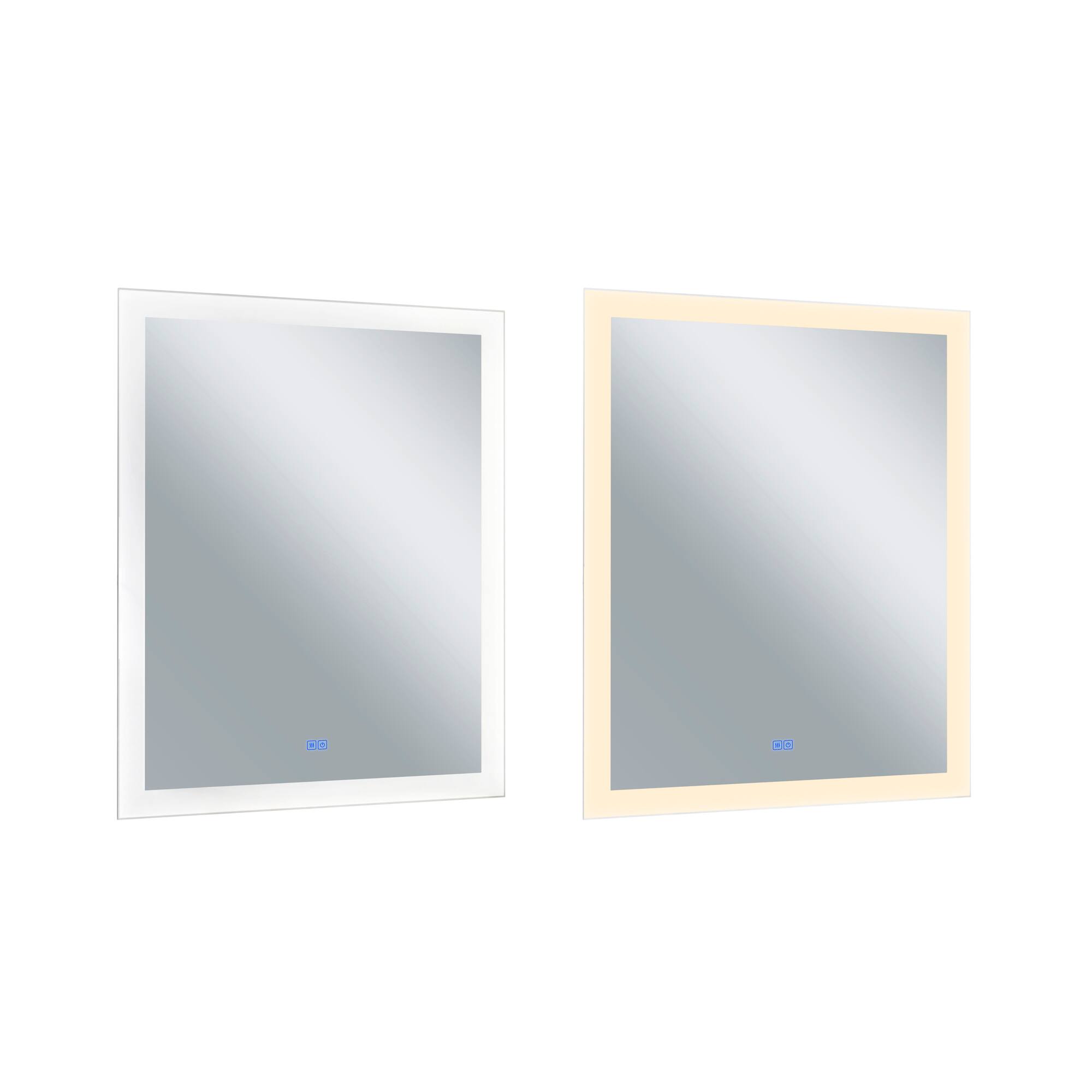 Angle. CWI Lighting - Abigail Rectangle Matte White LED 30 in. Mirror From our Abigail Collection - White.