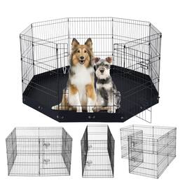 VEVOR - Dog Playpen, 8 Pcs 30"H x 24"W Panels Foldable Metal Pet Exercise Pen, Dog Fence Indoor and Outdoor Pen with Door