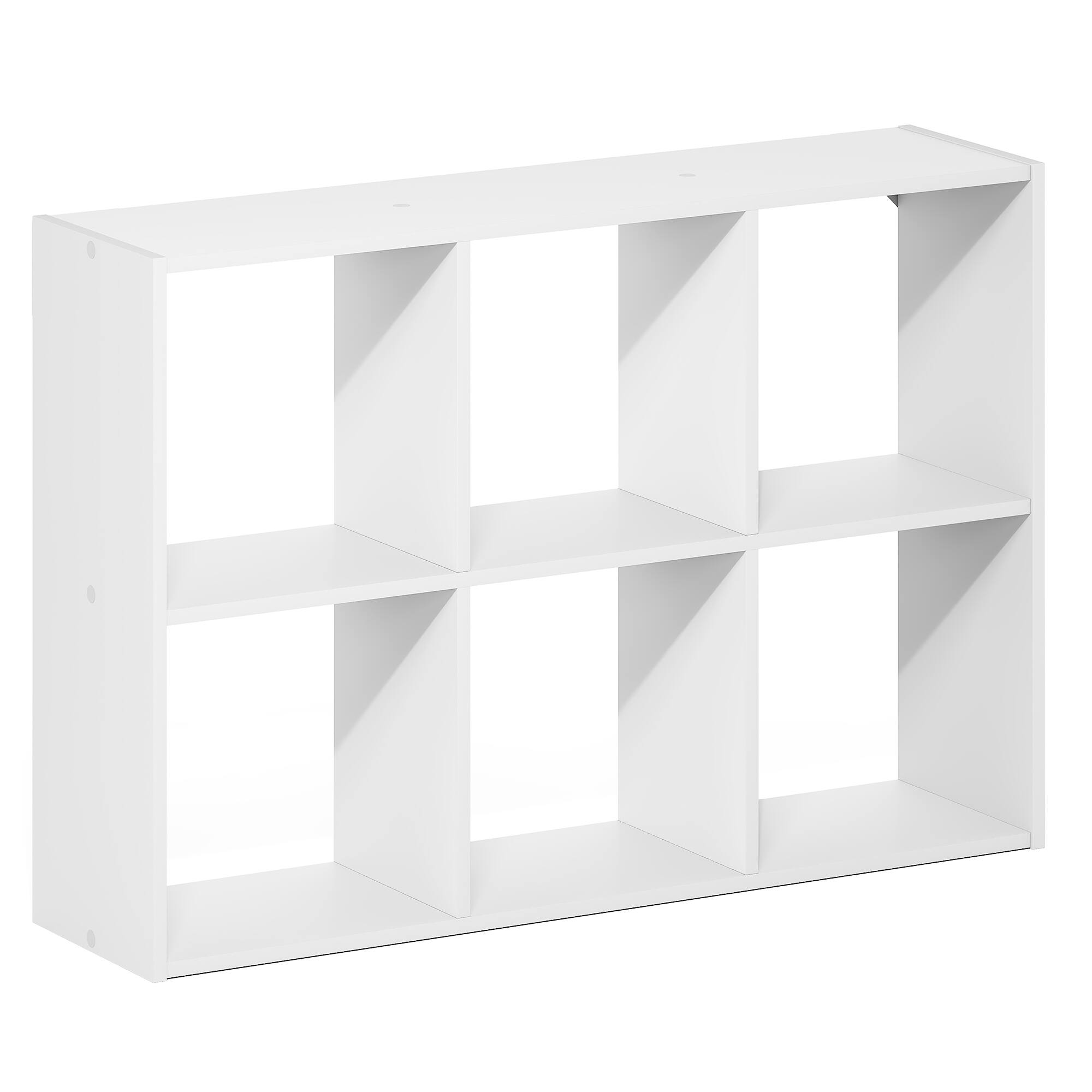 Alt View 4. Furinno - ROSSI Wall Mount Organizer, 6-Cube Floating Shelves for Wall, Desktop Organizer, Bookshelf, for Home Office, Study Room - White.