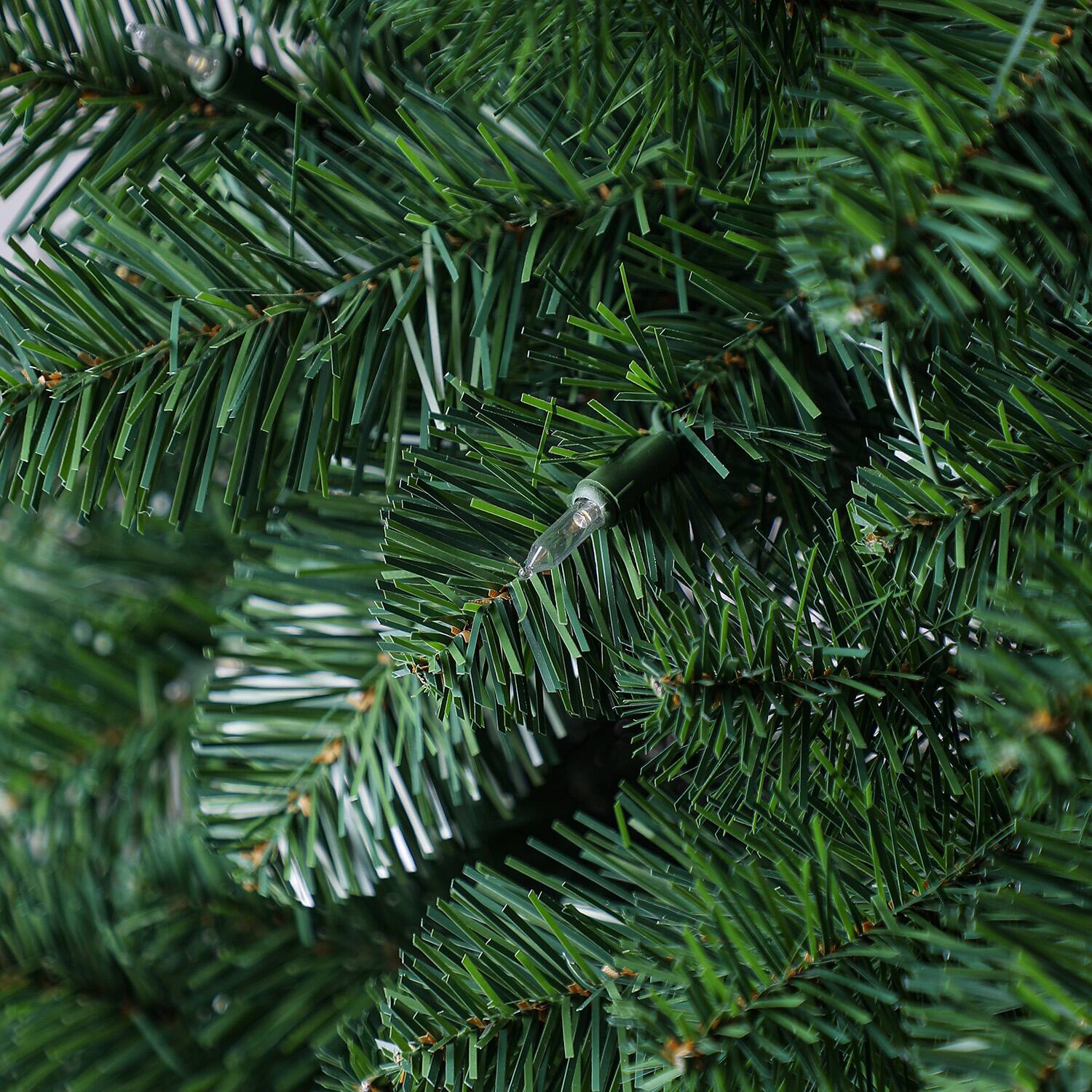 Alt View 4. Home Heritage - Home Heritage Half Pine 7' Pre-Lit Artificial Christmas Tree, 150 Warm White LED - 7ft. Pine.