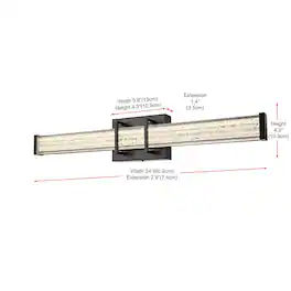 Living District - Ivaan 24 Inch Led Wall Sconce In - Black