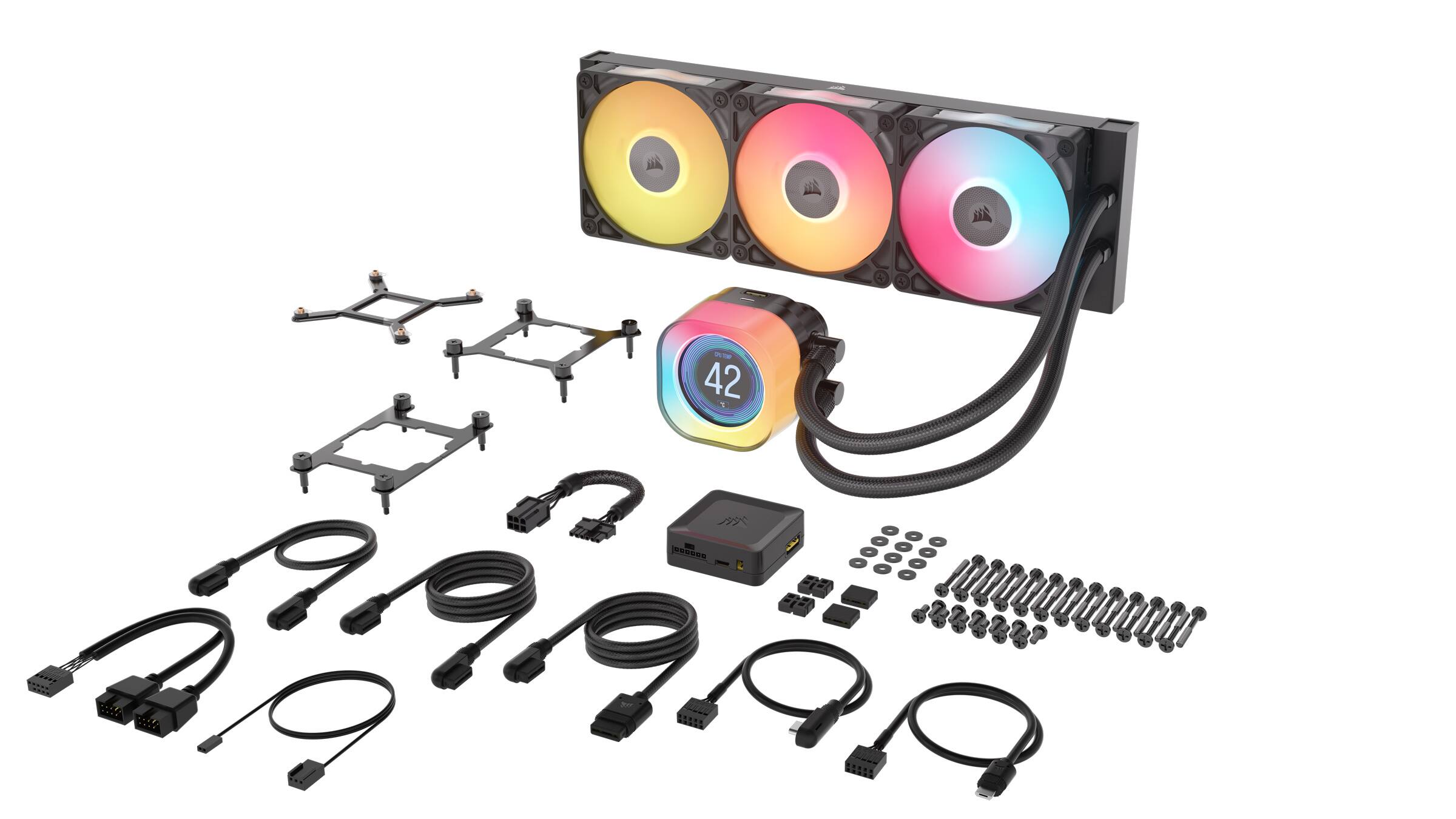 Alt View 18. CORSAIR - iCUE LINK TITAN 360 RX LCD Liquid CPU Cooler - Black.