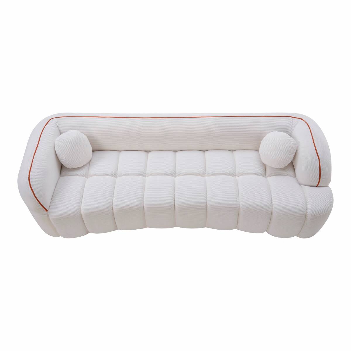 Alt View 9. Ropilly - Ropilly 3 Seater Corduroy Sofa No Assembly Couch Deep Seat Living Room Sofa White - White.