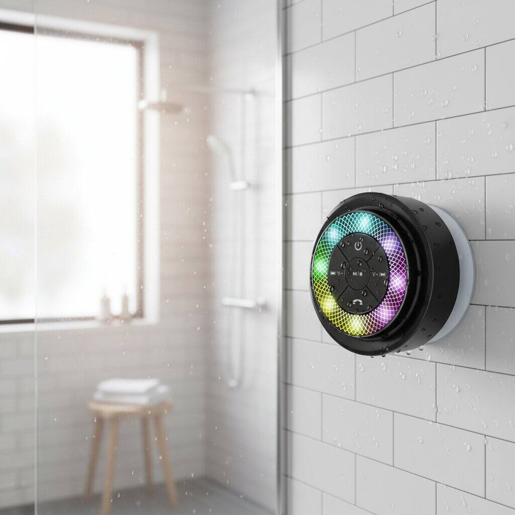 Alt View 1. Dazzed Corner - Bluetooth Shower Speaker - Black.