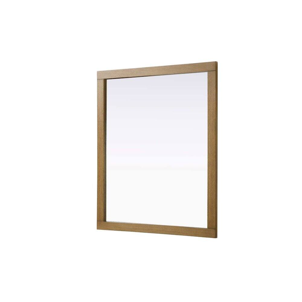 Alt View 3. Elegant Kitchen and Bath - Noah Wooden Rectangle Mirror 42 x 36 in Honey Teak - Honey Teak.