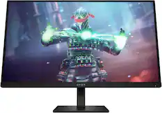 Front. HP OMEN - 27" IPS LED 4K UHD 144Hz FreeSync and G-SYNC Compatible Gaming Monitor with VESA DisplayHDR 400 (DisplayPort, HDMI, USB) - Black.