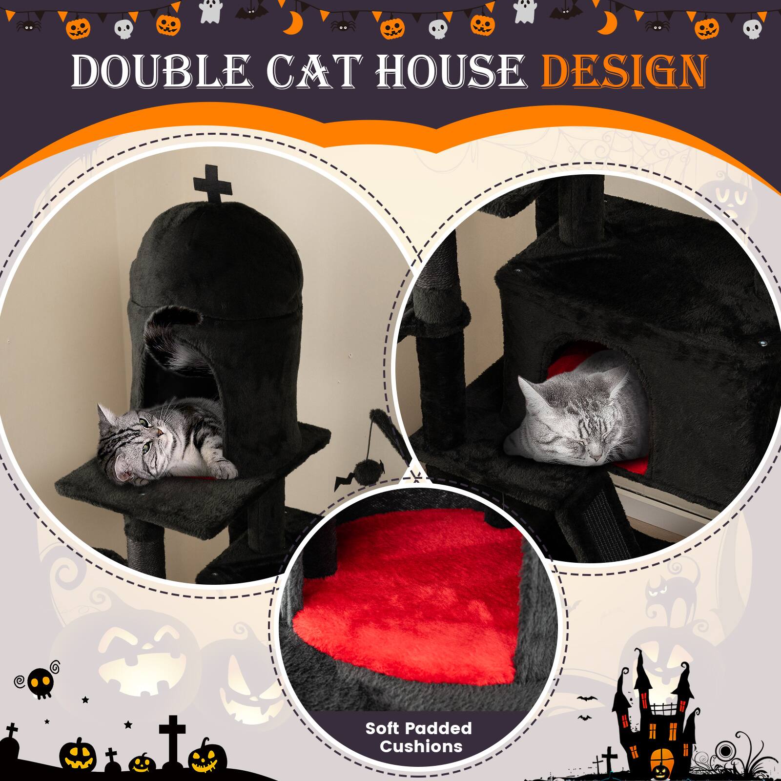 DOUBLE CAT HOUSE DESIGN

Soft Padded Cushions