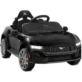 Best Choice Products - Kids 12V Electric Ride-On Car Officially Licensed Ford Mustang w/ Remote, LED Lights - Black