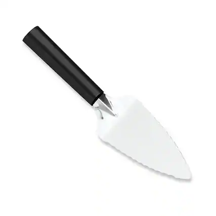 Front. Rada - Cutlery Serrated Pie Server Stainless Steel Face, Black Handle - Black.
