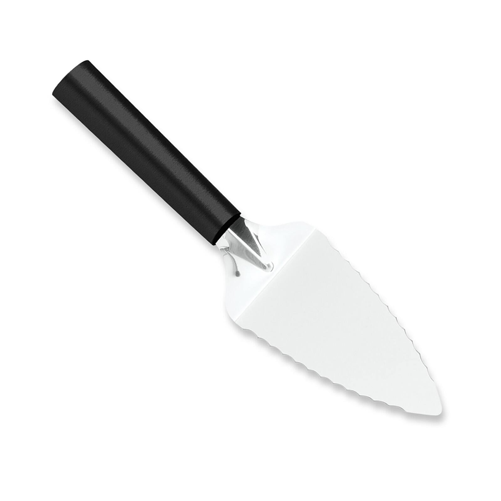 Front. Rada - Cutlery Serrated Pie Server Stainless Steel Face, Black Handle - Black.