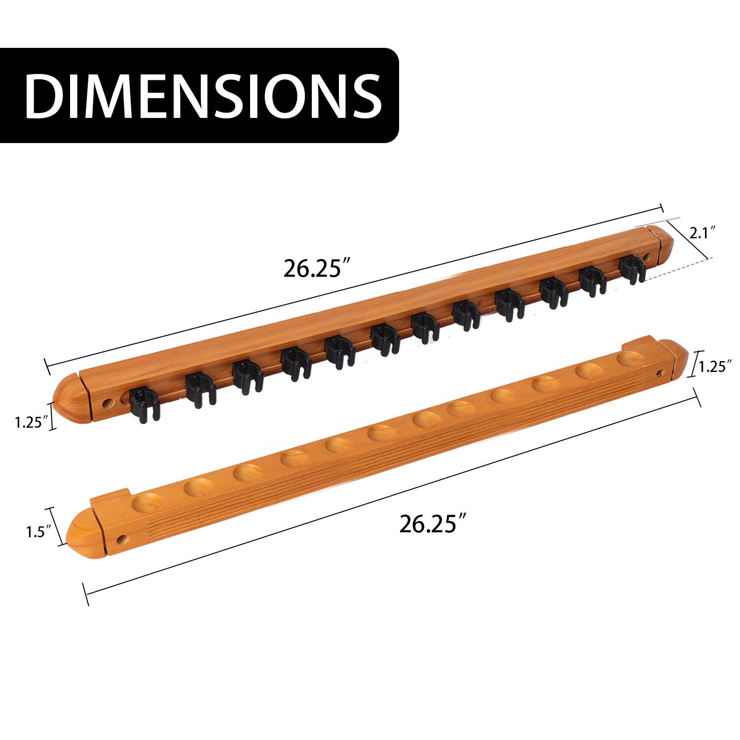 DIMENSIONS 2.1" 26.25" 1.25-1 1.25 [1.25" 1.25" 1.5 26.25"