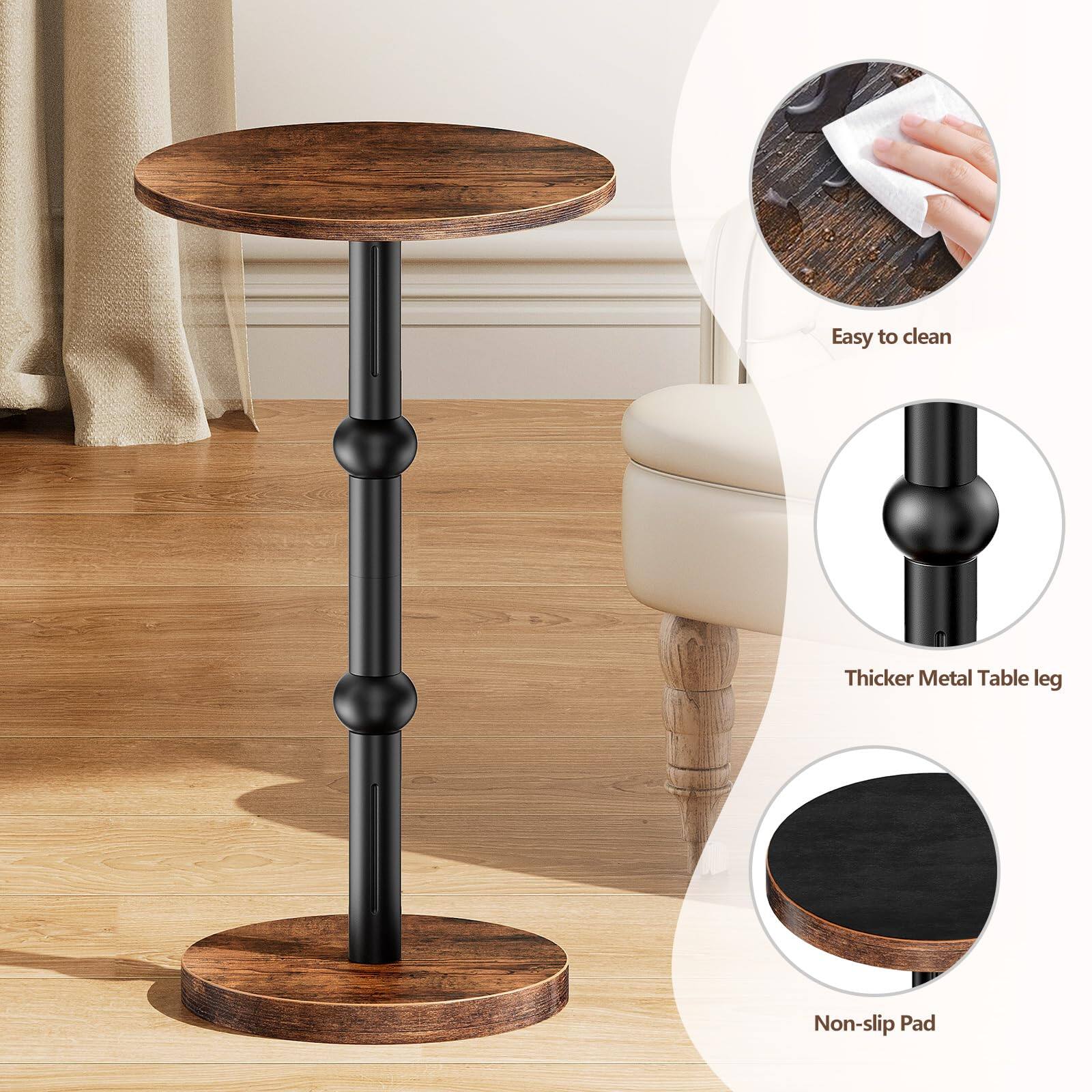 Easy to clean  
Thicker Metal Table leg  
Non-slip Pad