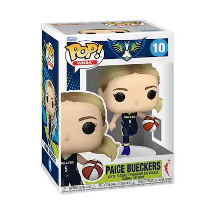 Funko POP! WNBA
10
PAIGE BUECKERS
VINYL FIGURE / FIGURINE EN VINYLE / FIGURA DE VINIL
DALLAS 5
WARNING: CHOKING HAZARD - Small parts. Not for children under 3 years.
ATTENTION: PELIGRO DE ASFIXIA - Piezas pequeñas. No es adecuado para niños menores de 3 años.
ADVERTENCIA: DANGER - Petite pièces. Ne convient pas aux enfants de moins de 3 ans.