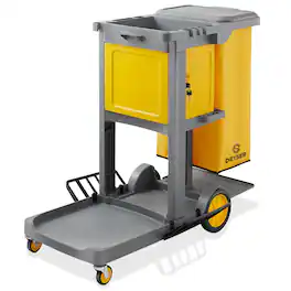 Dryser - Commercial Janitorial Cleaning Cart with Key-Locking Cabinet - Gray