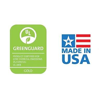 GREENGUARD  
PRODUCT CERTIFIED FOR LOW CHEMICAL EMISSIONS  
UL.COM/GG  
UL 2818  
GOLD  

MADE IN USA