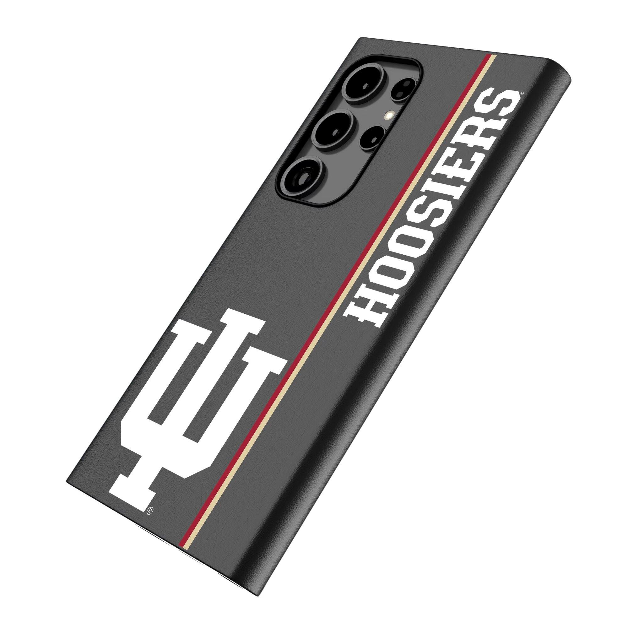Alt View 1. Keyscaper - Indiana Hoosiers Galaxy Magnetic Bump Case - S25 Ultra - Black.