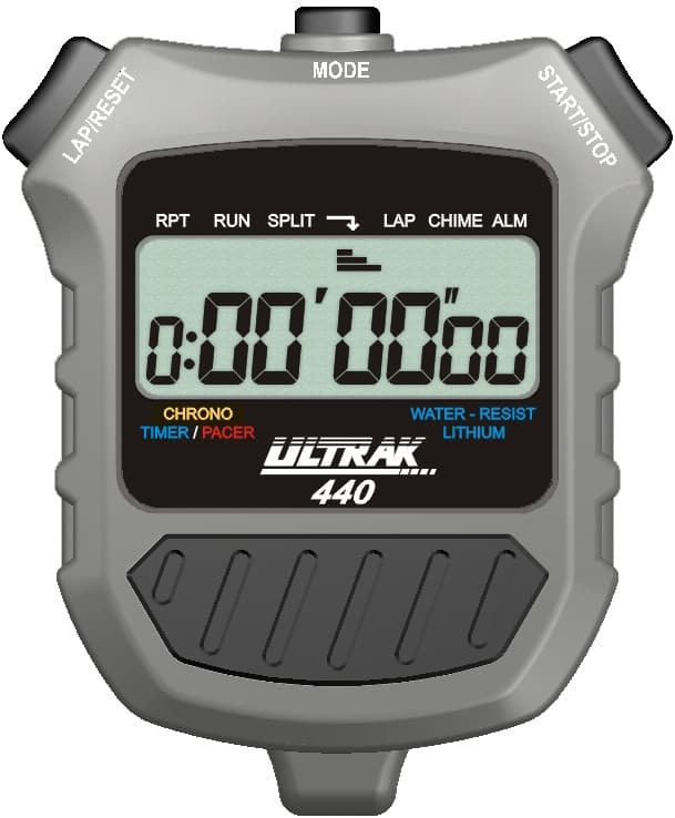 Ultrak - 440 Countdown Timer & Lap or Cumulative Stopwatch - Gray