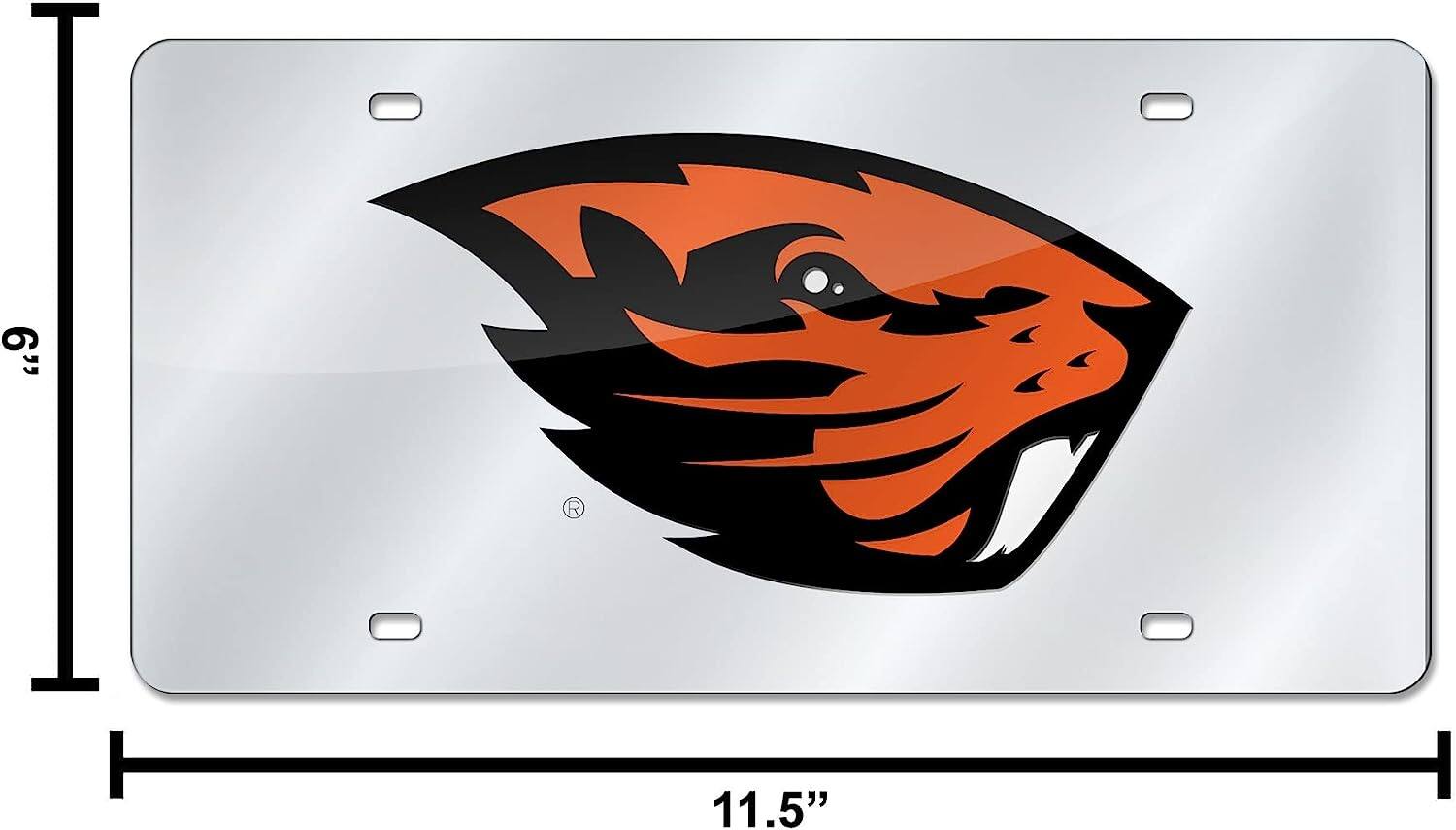 Alt View 3. Rico Industries - Oregon State Beavers Mirrored Laser Cut License Plate Laser Tag - Multi.