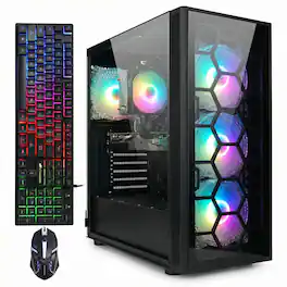 STGAubron - Gaming Desktop PC, Intel Core i7 up to 3.9Ghz, GeForce GTX 1660 Super 6G Graphics, 32G RAM, 1T SSD, WIN11H - Black
