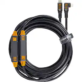 Tether Tools - TetherPro 31' USB-C Straight to Right Angle Cable, Non-Reflective Black
