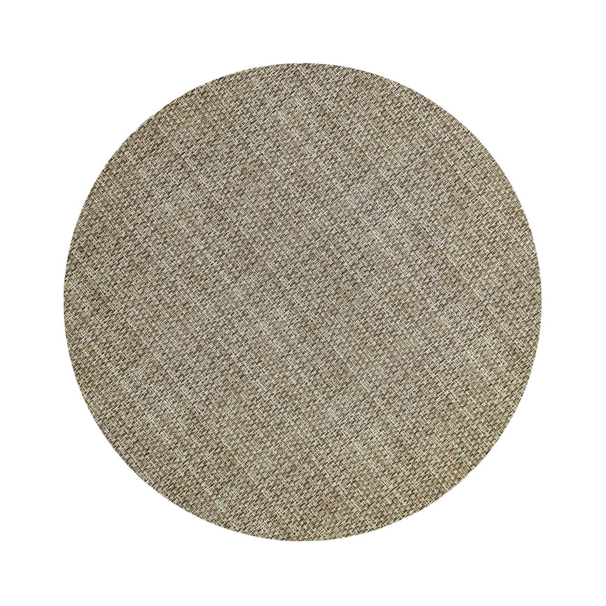 Front. Frieling - Frieling Davanti 15" Anti-Slip Round Placemats - Set of 6 - Sterilla Light Tan.