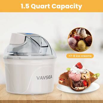 VAVSEA 1.5 Qt Ice Cream Maker with Scoop, Ice Cream Machine with VAVSEA 1.5 Qt Ice Cream Maker with Scoop, Ice Cream Machine with