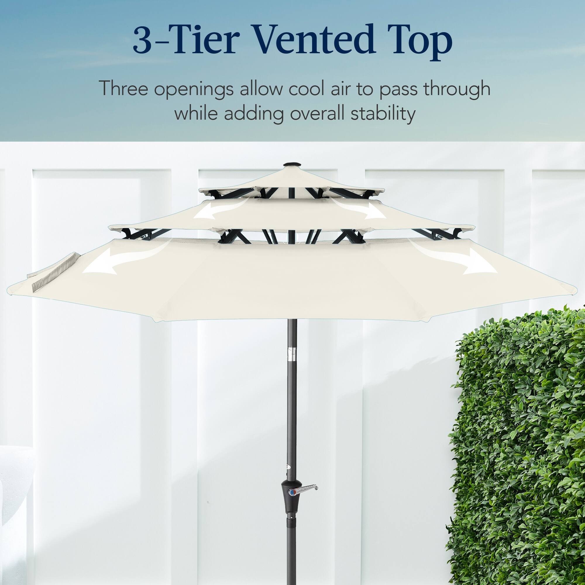 3-Tier Vented Top

Three openings allow cool air to pass through while adding overall stability.