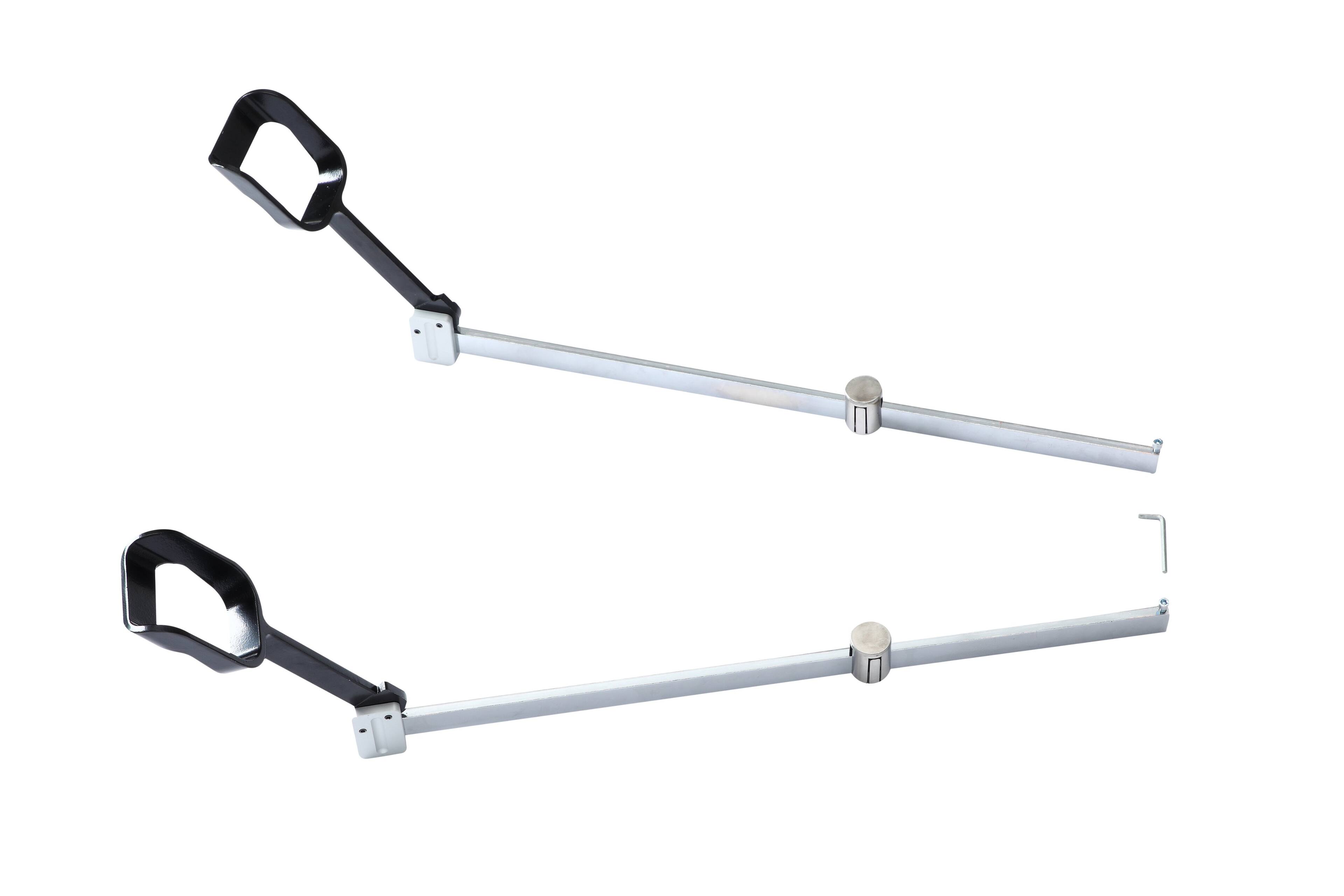 Left. Viva Comfort - Stirrups for Grande Steel Exam Table - Silver.