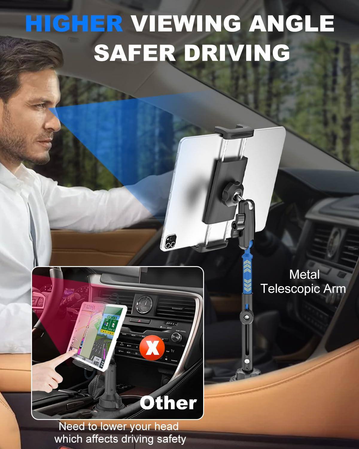 HIGHER VIEWING ANGLE  
SAFER DRIVING  

Metal Telescopic Arm  

Other  

Need to lower your head which affects driving safety