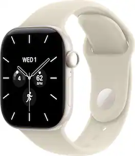 Apple Watch Series 12 (GPS + Cellular) 42mm Ceramic Case with Sand Sport Band - S/M - Pearl White (AT&T) - (2026)