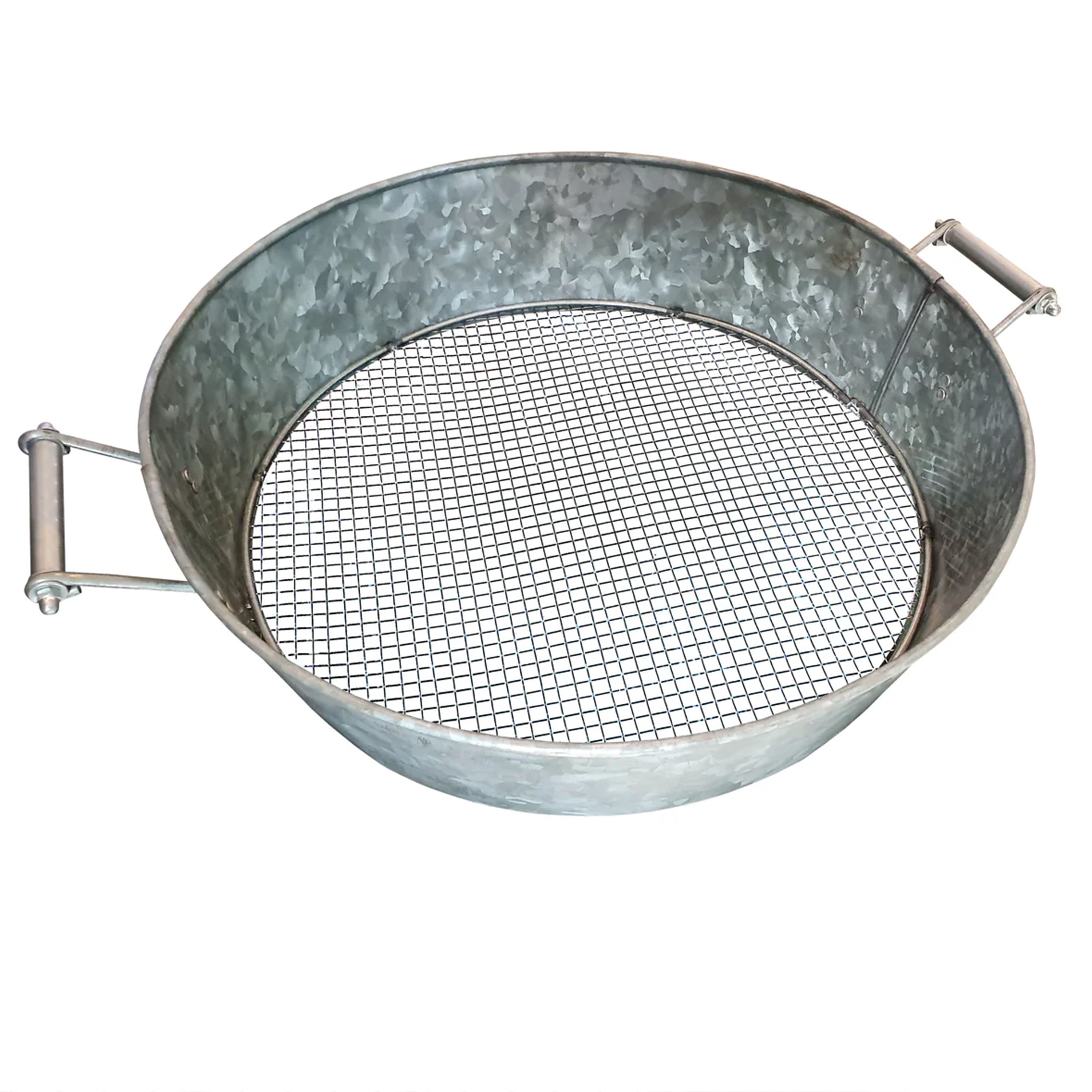 Manhattan Lane - Round Galvanized Steel Compost Sifter with Wire Mesh Design Base - Silver